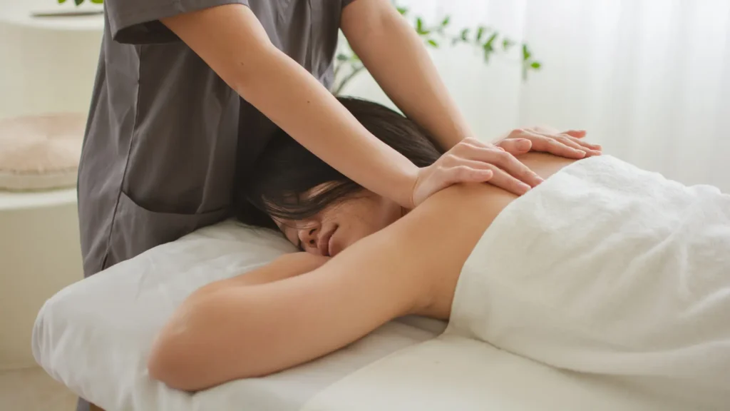 Female Client Experiencing a San Antonio Swedish Massage at the Gentle Spa